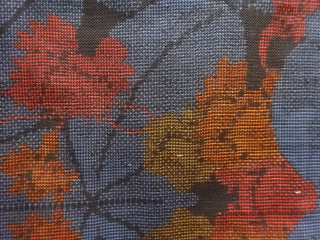JAPANESE KIMONO / ANTIQUE KIMONO / SILK / DORO OSHIMA TSUMUGI (5 maruki) / WOVEN FLOWER